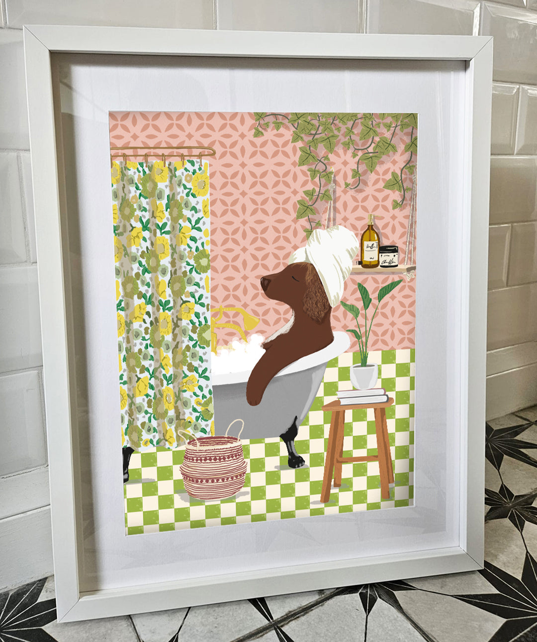 Dog In The Bath Print