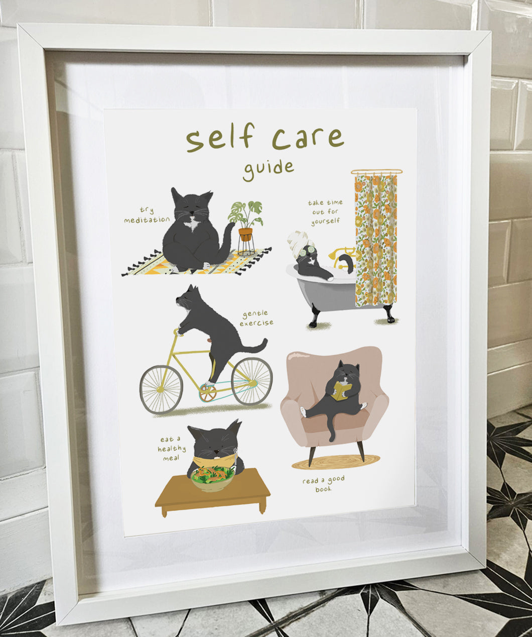 Cat Self Care Guide Print
