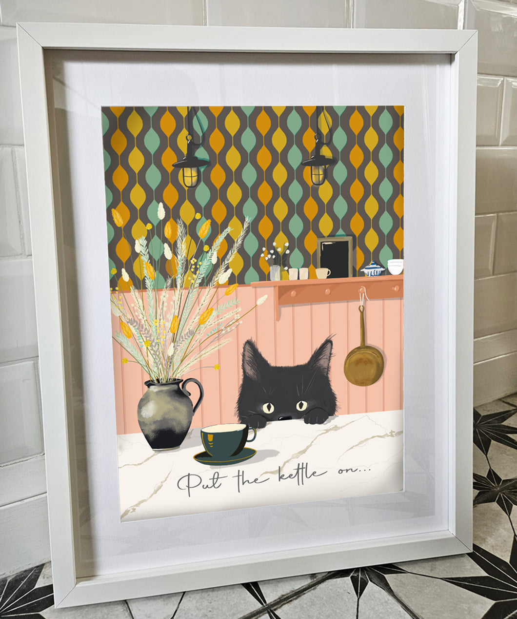 Put The Kettle On Cat Print