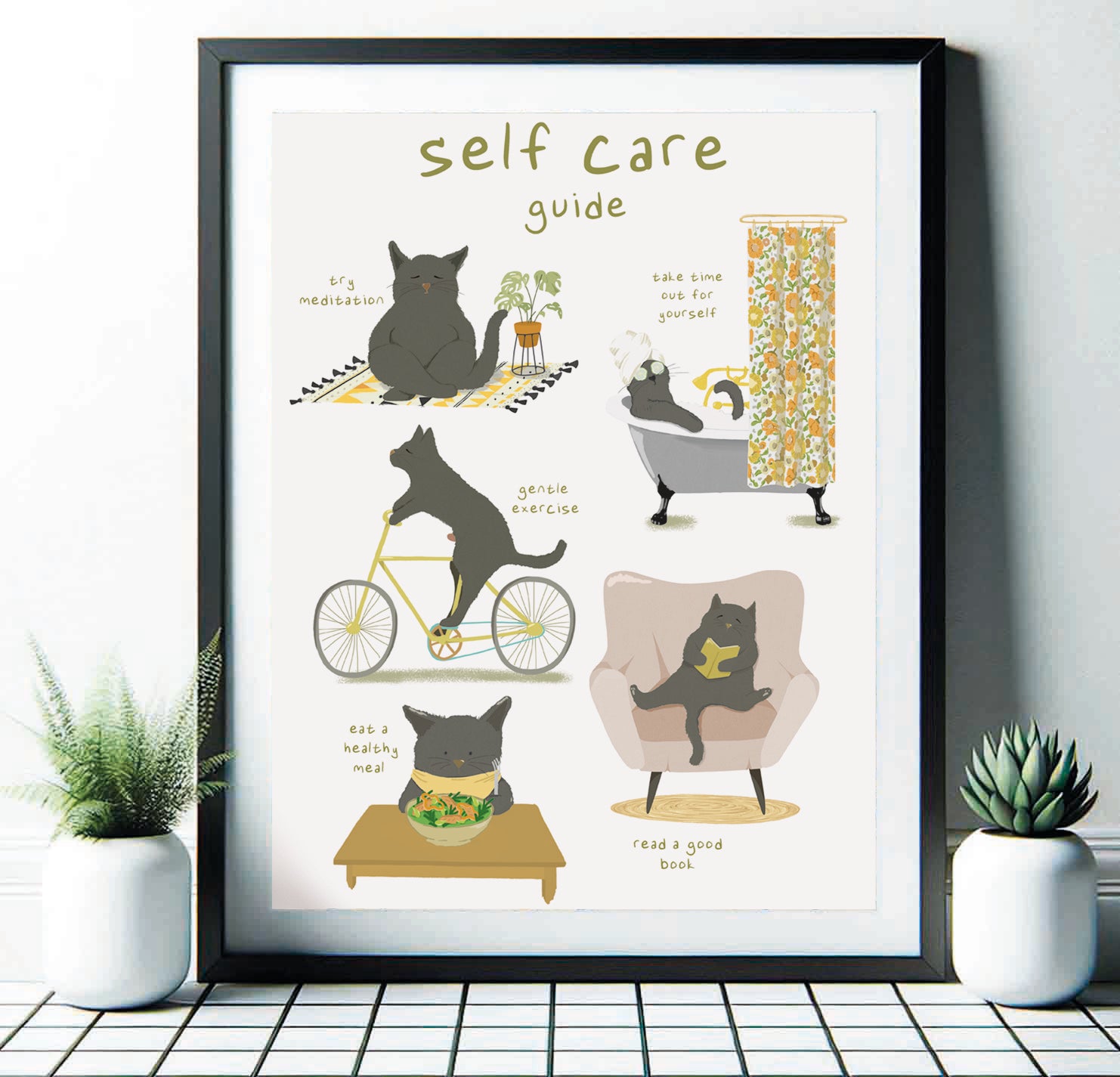 Cat Self Care Guide Print