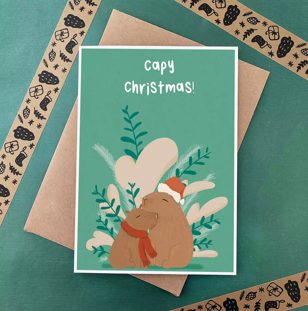 Custom Capybara Christmas Card - Capy Pun - Card For Husband - Wife