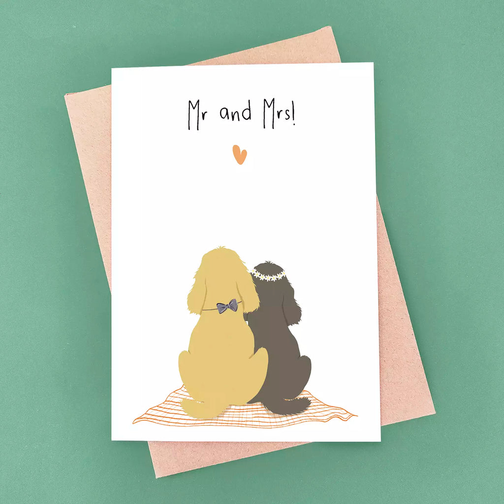 Personalised Dog Wedding Card - Mr and Mrs