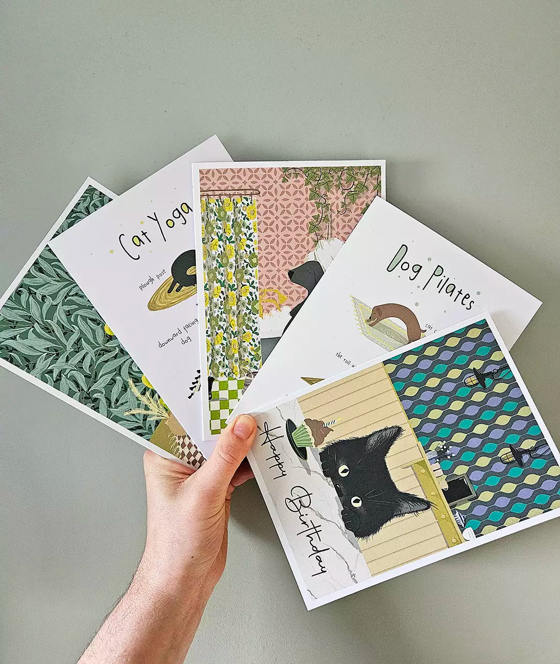 cat and dog mix of greeting cards