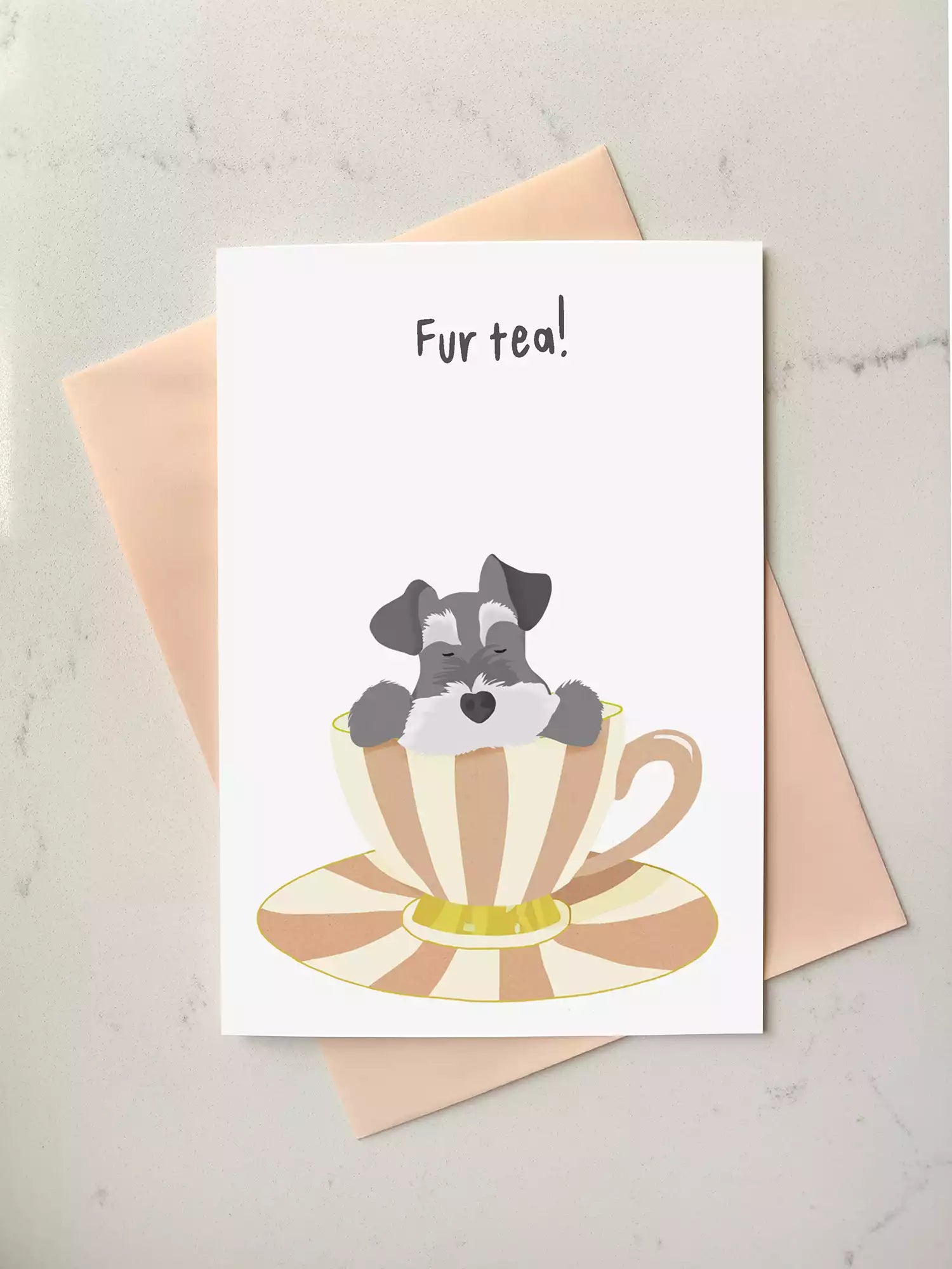 Dog 30th Birthday Card – Fur Tea Pun - Schnauzer Dog Mum