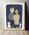 Custom Illustrated Family Portrait - Personalised Print