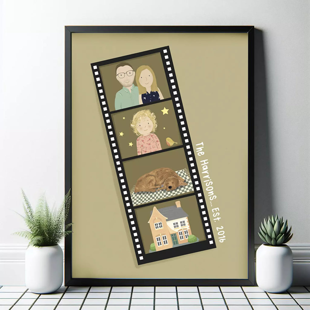 Photo Booth Strip Family Portrait - Custom Print
