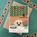 Cockerpoo Dog Christmas Card - Eco Recycled - Christmas Pudding - Poinsettia - Doodle