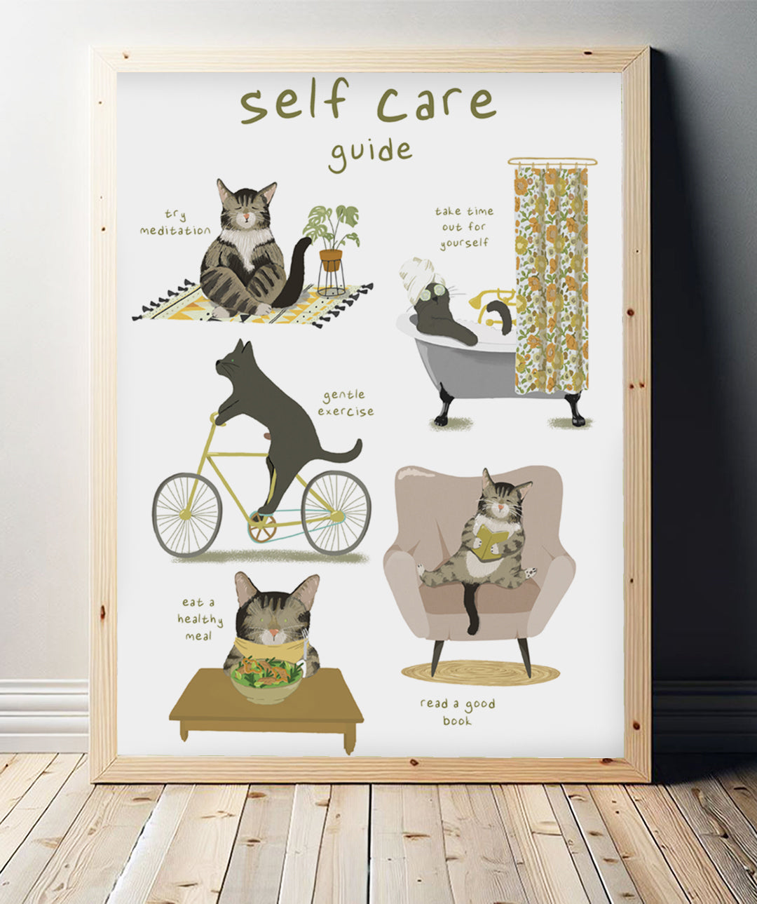 Cat Self Care Guide Print