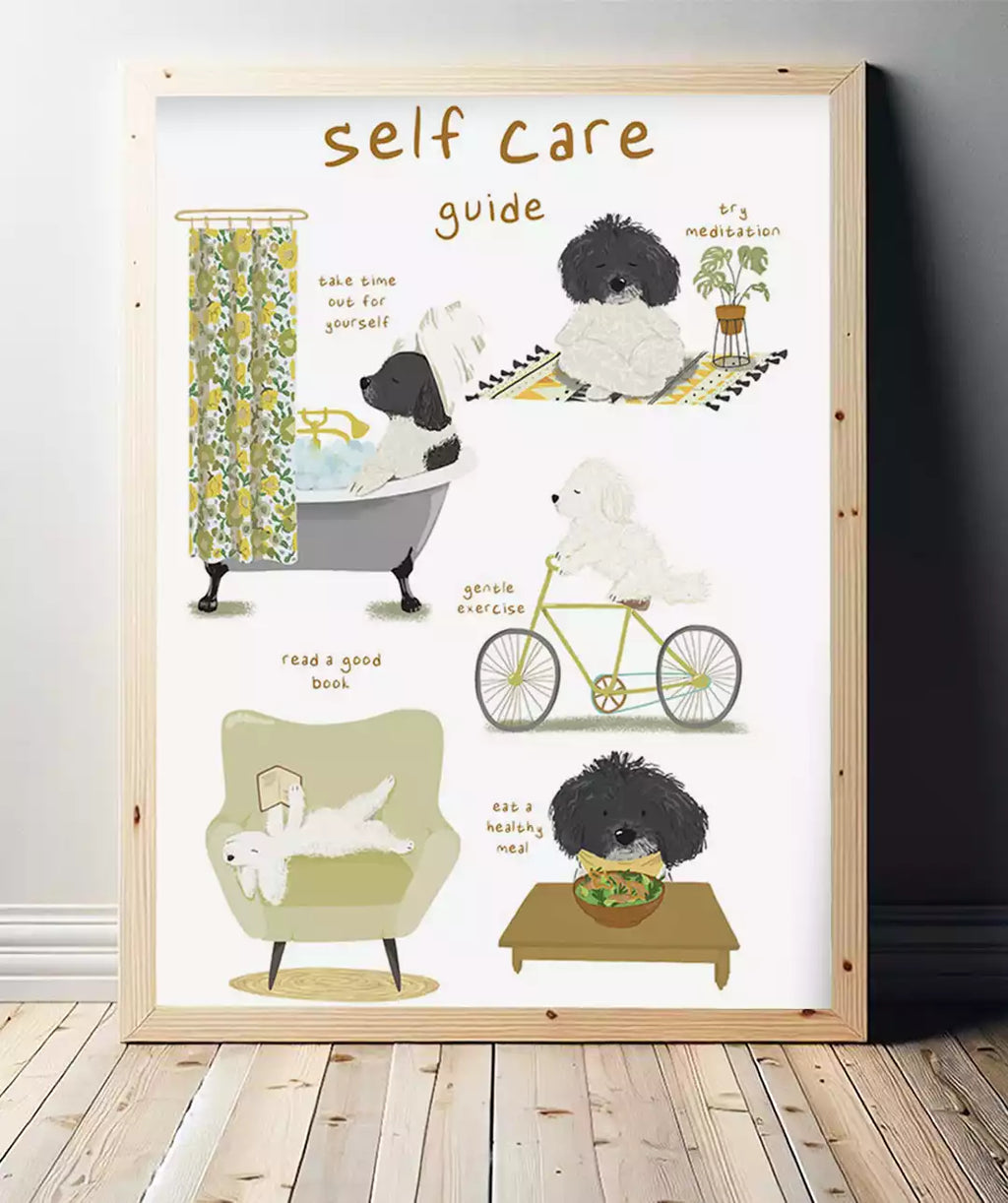 Custom Dog Print - Self Care Guide - Wellbeing Art