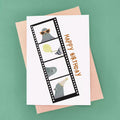 Photo Booth Strip Pigeon Birthday Card - Funny Bird Selfie