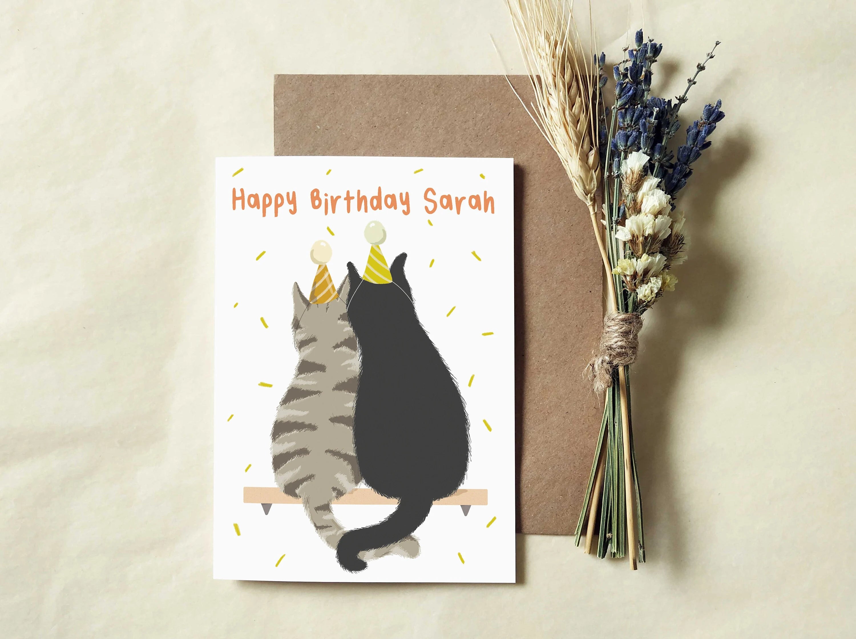 Personalised Cats Birthday Card - For Her - Wife