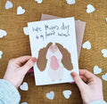 mothers day card, Funny spaniel and handwritten message from dog
