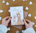 mother's day card with two llamas. Text reads 'mum you are llamazing'