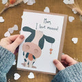 funny cow card and pun 'Mum, i love moooo!'