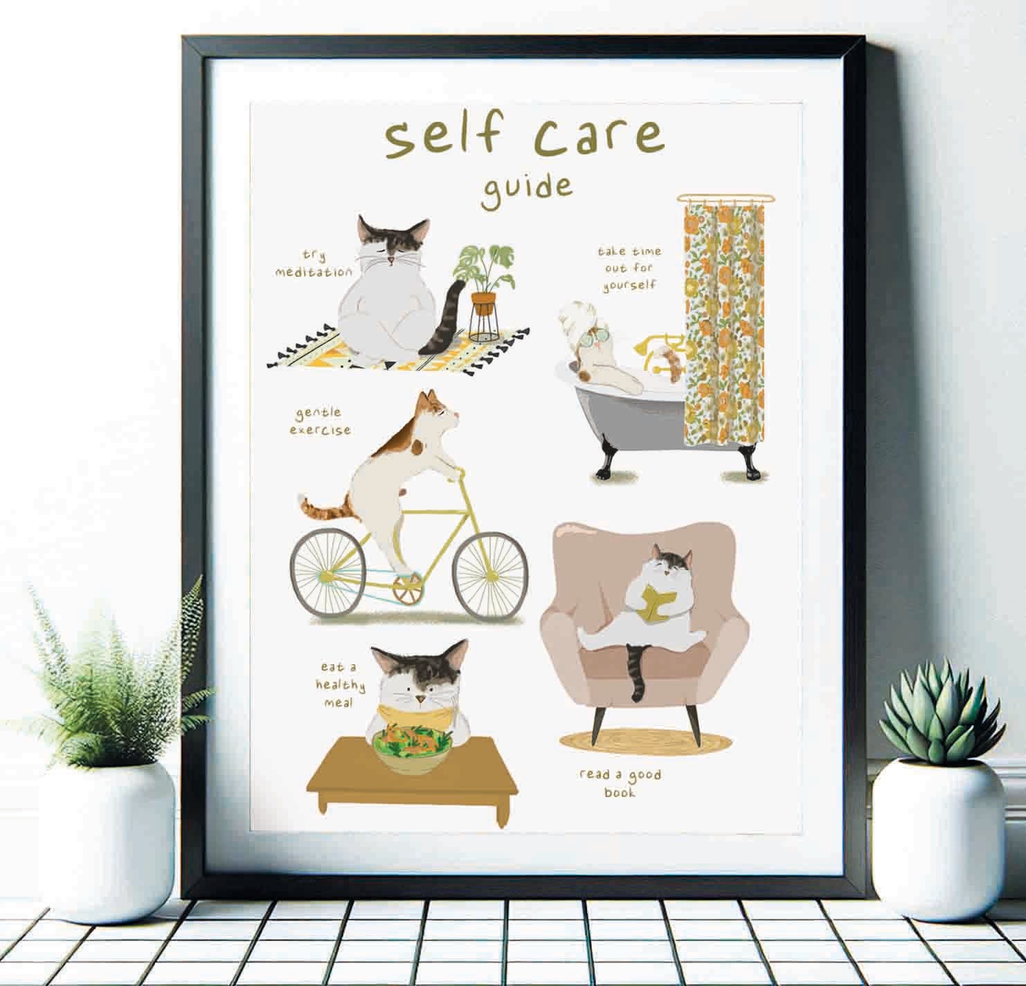 Cat Self Care Guide Print