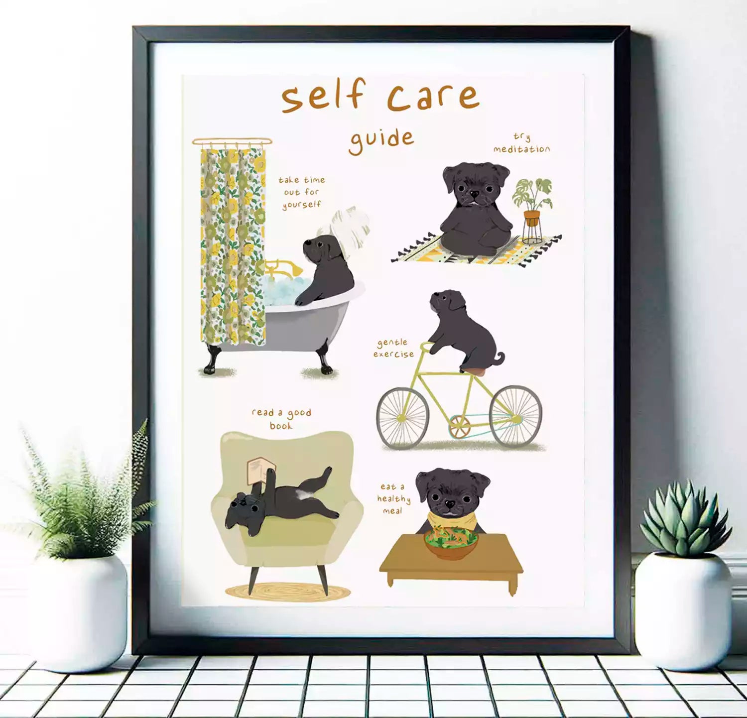 Custom Dog Print - Self Care Guide - Wellbeing Art