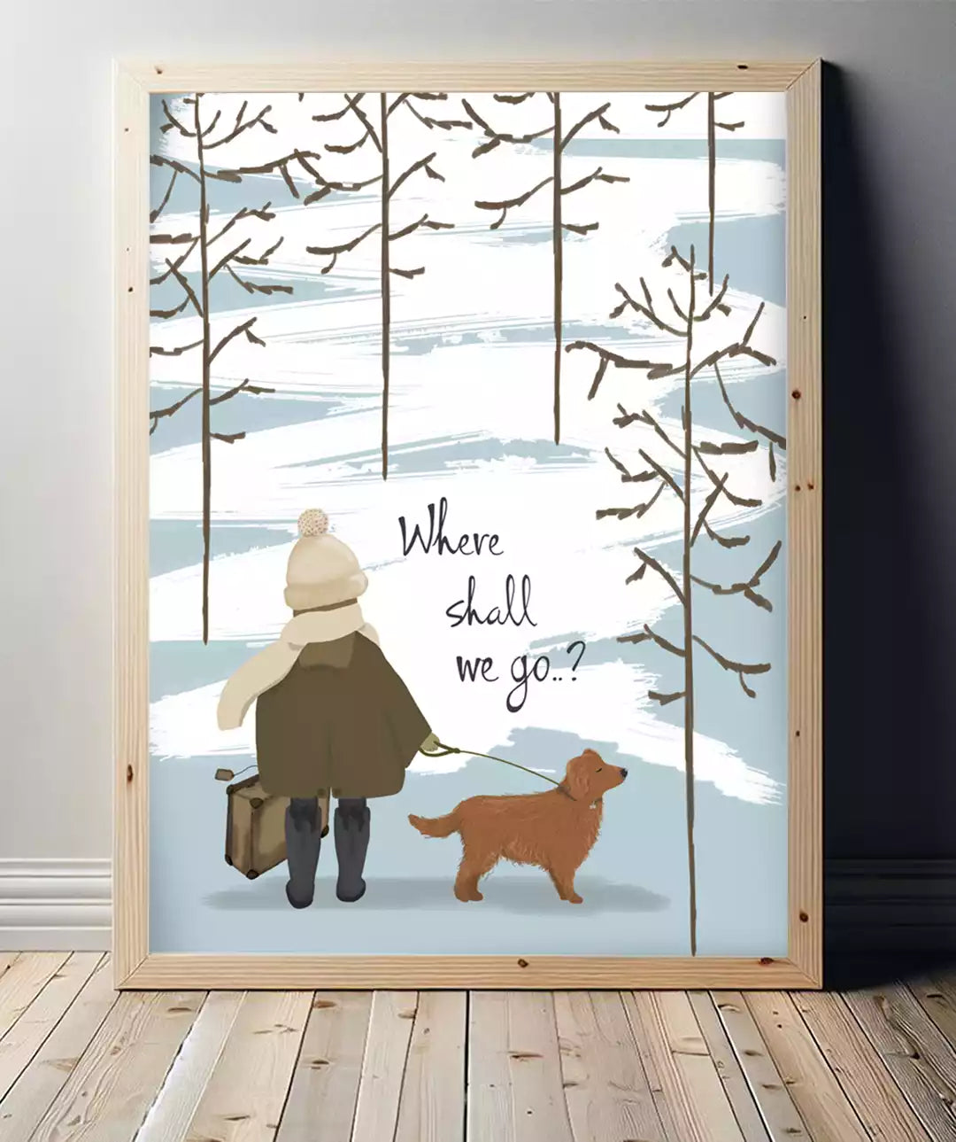 Dog and Owner Art Print – “Where Shall We Go?” Custom Illustration